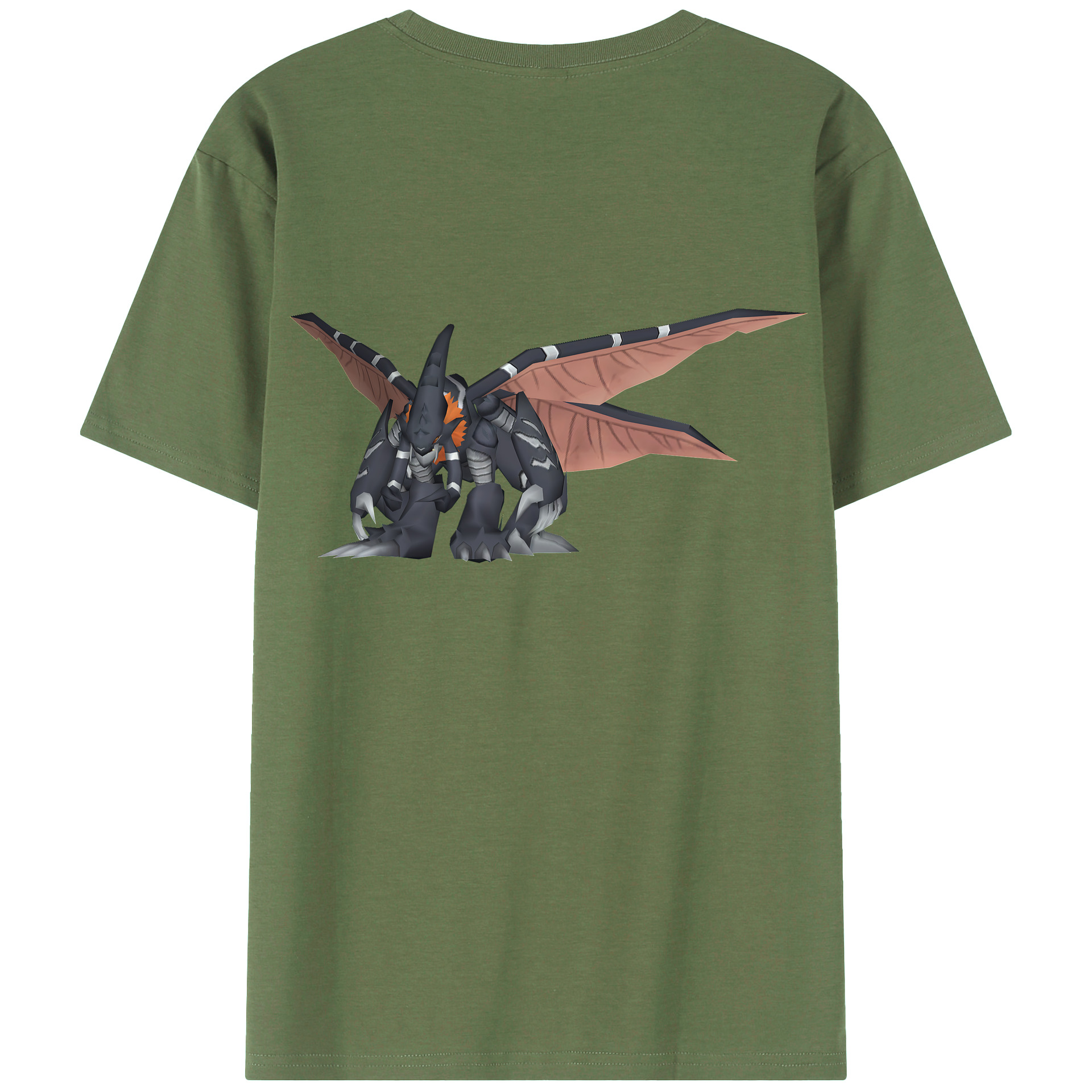 （画像用） Digimon デジタルモンスター/デジモン 綿100％ メンズ半袖Tシャツ（バックプリント） 通気性